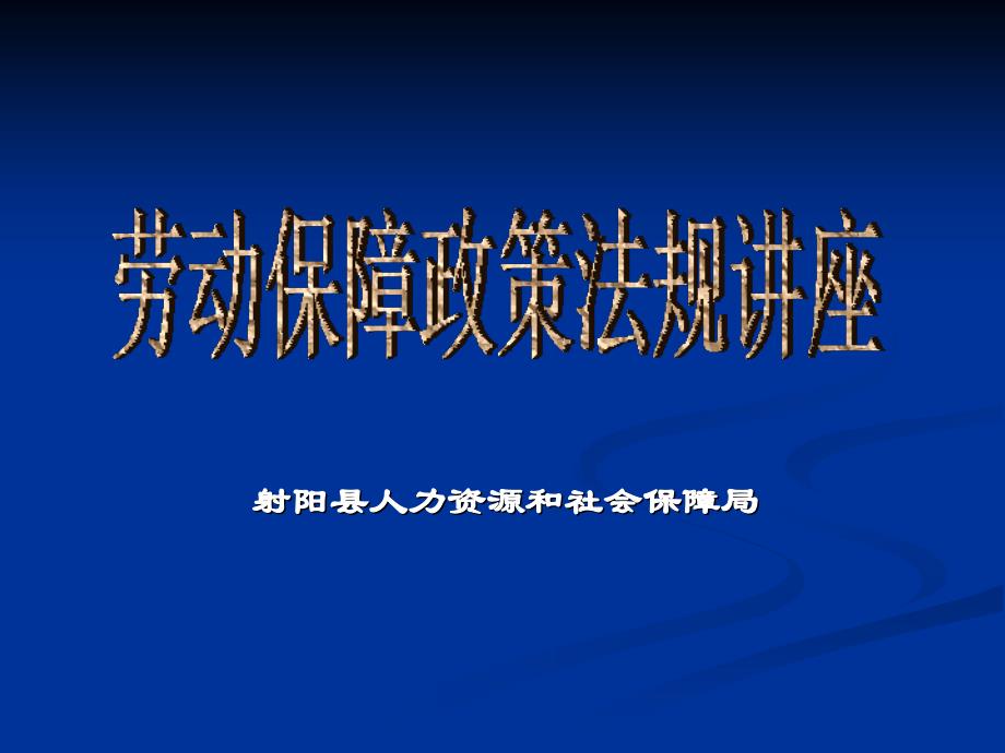 劳动保障政策法规讲座_第1页