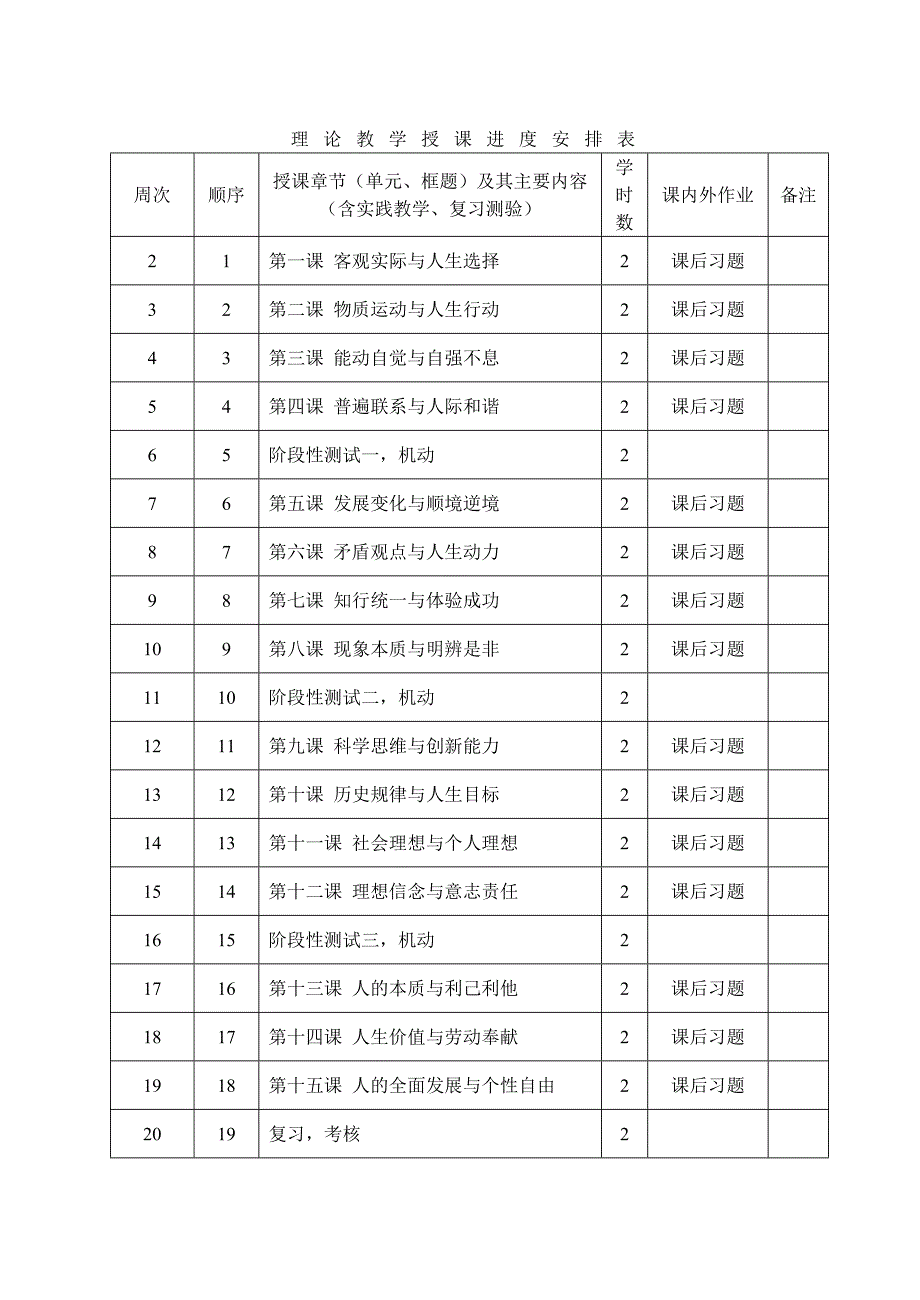 《哲学与人生》授课计划_第3页