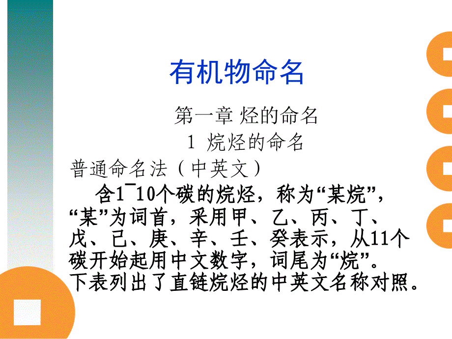 (化工专业英语)第一章 烃的命名_第1页