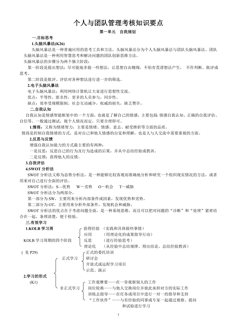 个人与团队管理知识要点_第1页