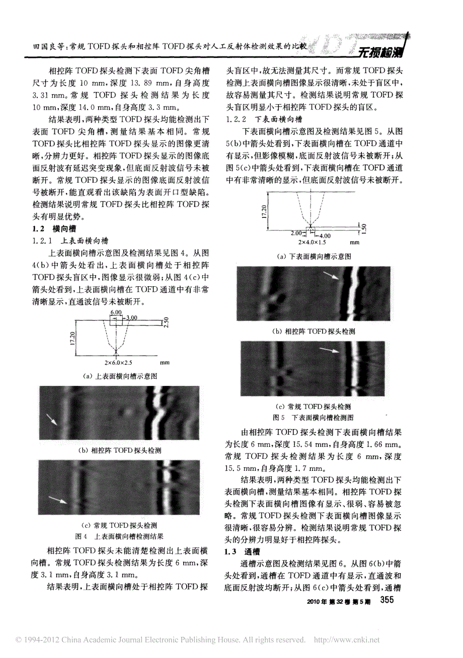 常规tofd探头和相控阵tofd探头对人工反射体检测效果的比较_第3页