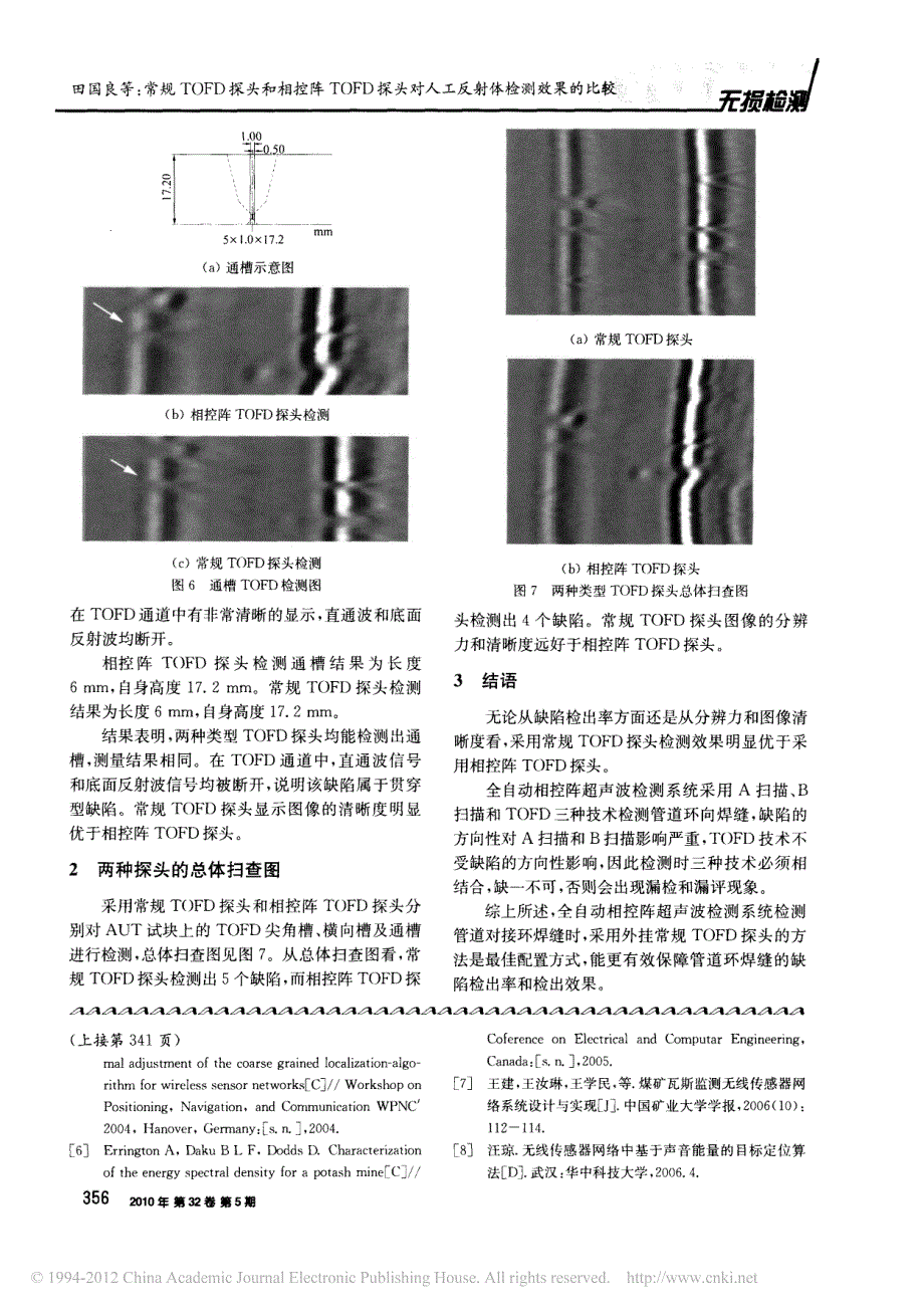 常规tofd探头和相控阵tofd探头对人工反射体检测效果的比较_第4页