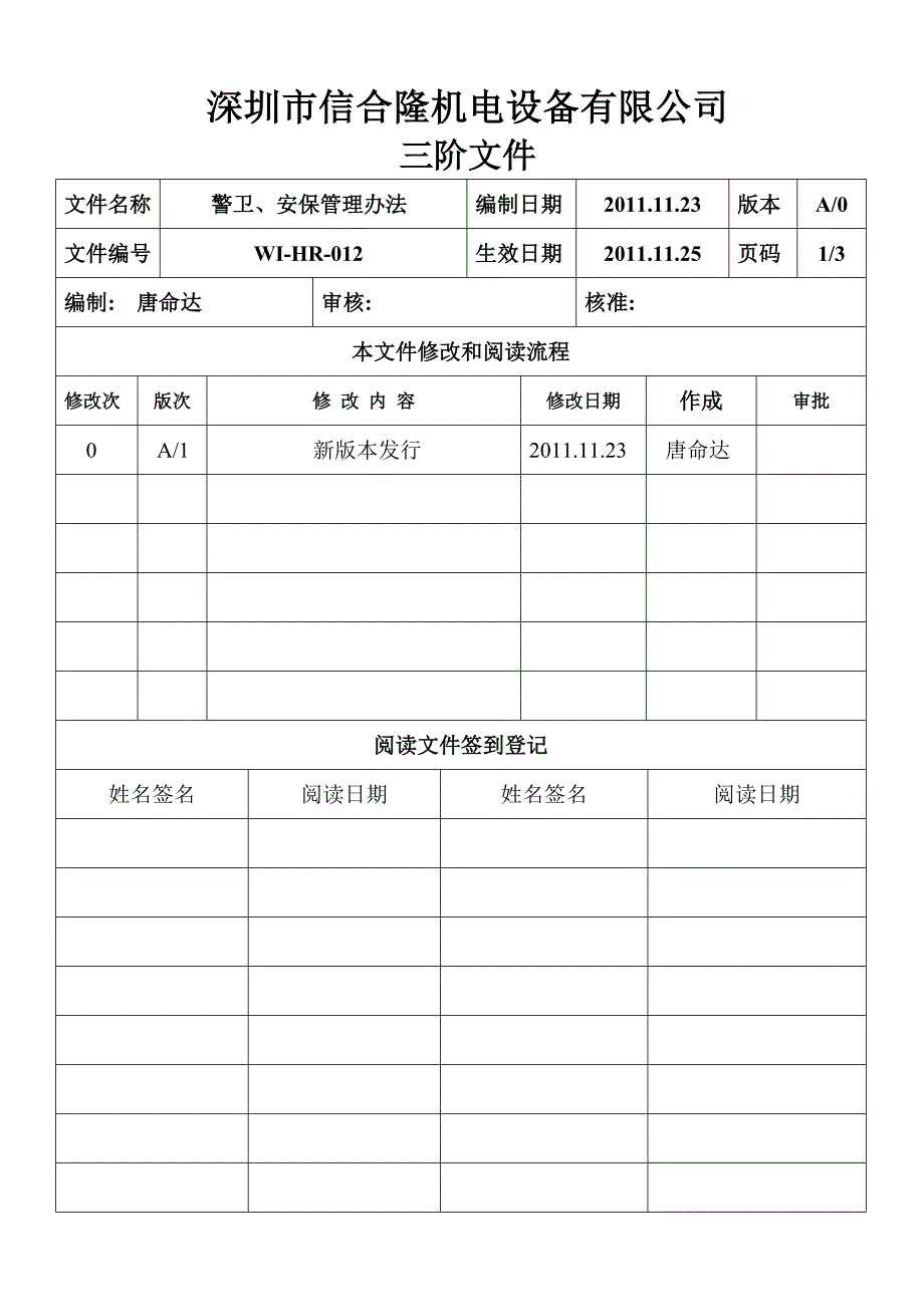 12警卫、安保管理制度_第1页