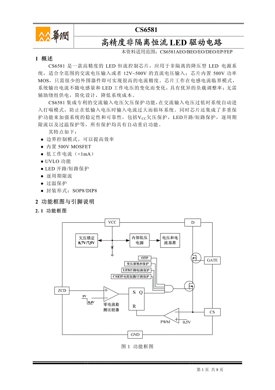 低成本吸顶灯24w非隔离驱动方案cs6581_第1页