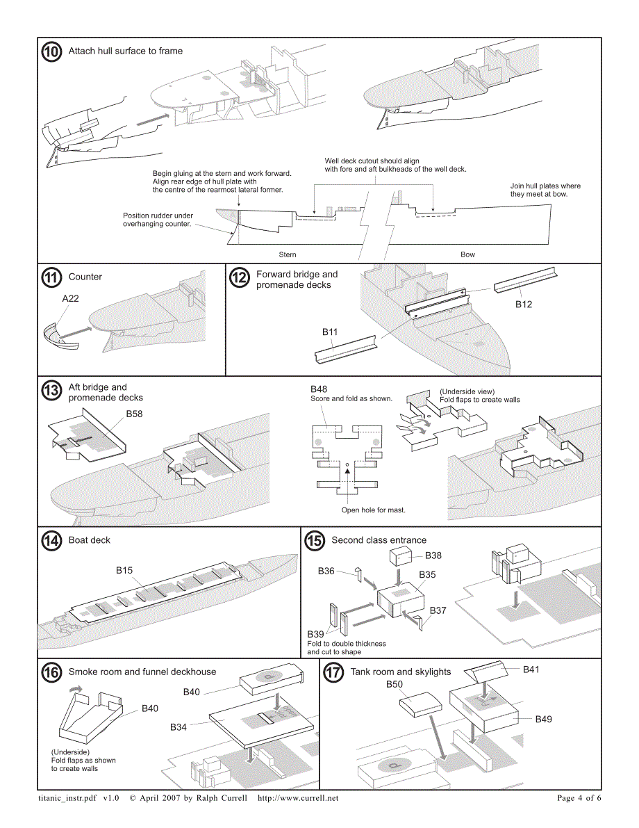 泰坦尼克号简易纸模型图纸二_第4页