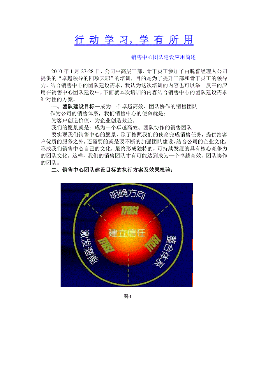 销售中心团队建设应用方案_第1页