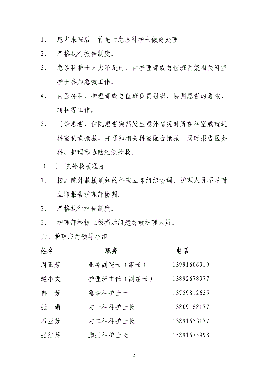 紧急状态下护理人力资源调配预案★★★_第2页