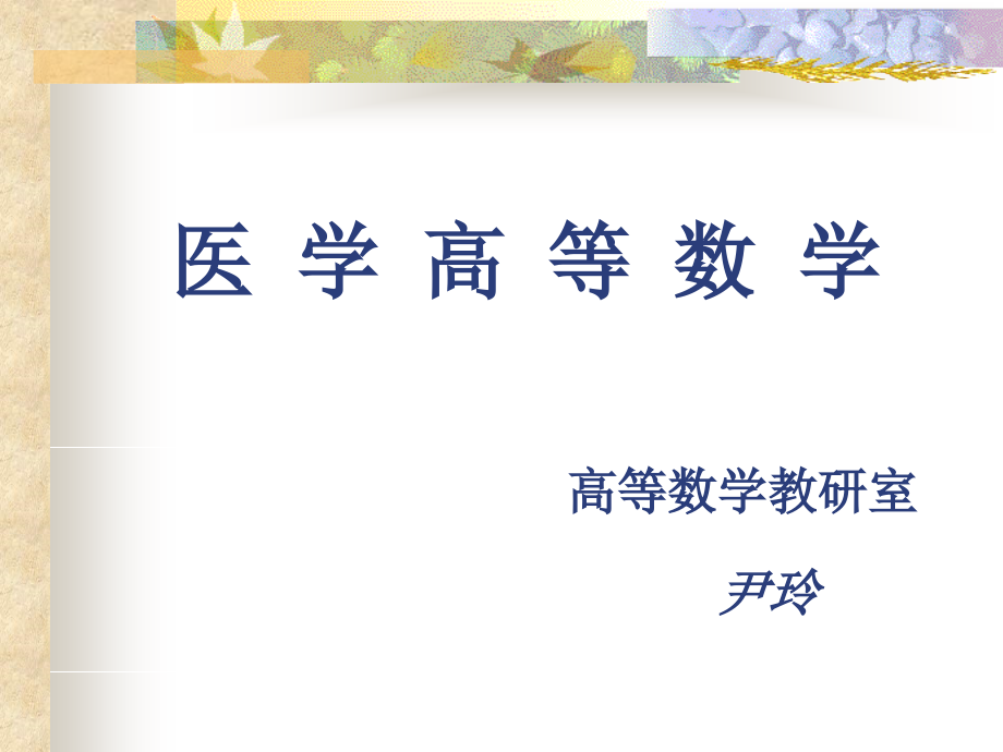 函数医学高等数学课件_第1页