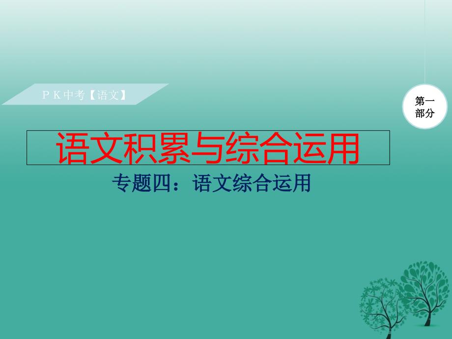 pk中考安徽地区17年中考语文复习专题四语文综合运用课件_第1页