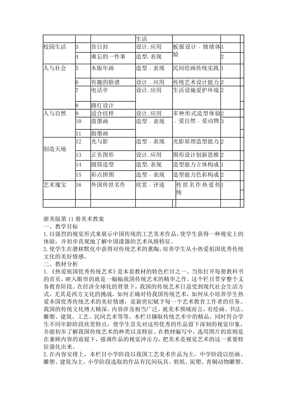 浙美版小学美术第十一册全部教学教案以及_第3页