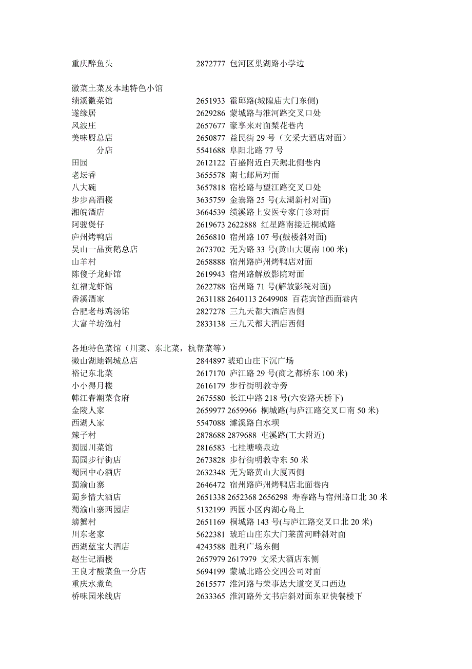 合肥酒店一览表_第4页