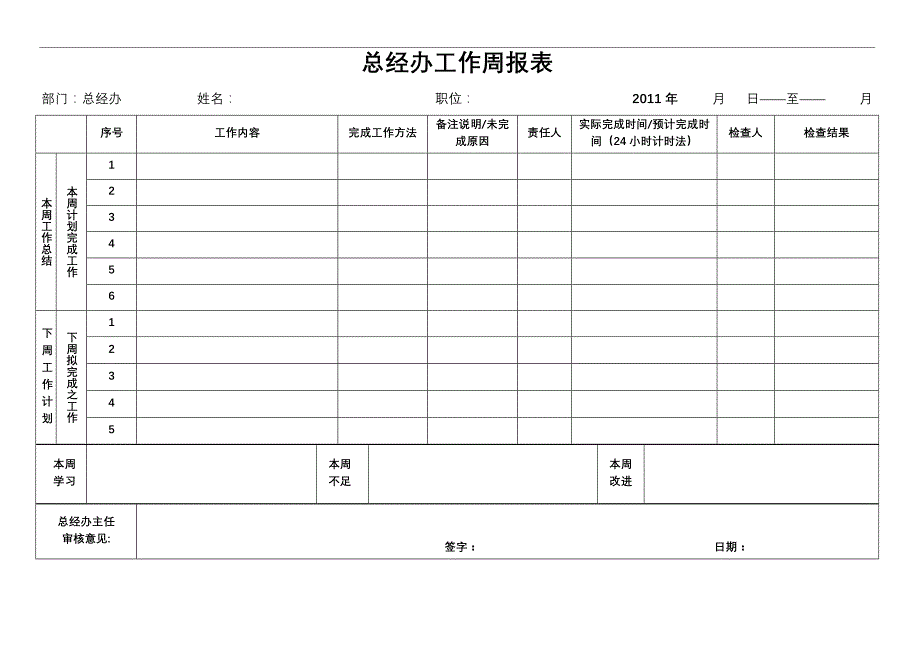 总经办周工作计划表_第1页