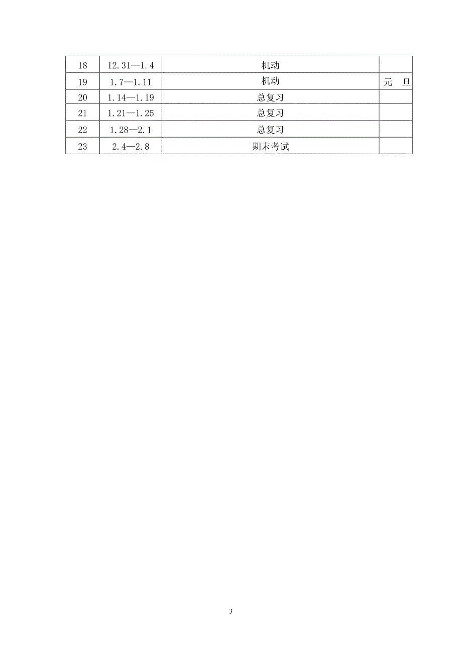 小学英语pep第一册教学计划2_第3页