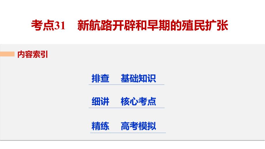 【新步步高】2018版浙江高考历史《选考总复习》课件专题12考点31新航路开辟和早期的殖民扩张_第3页