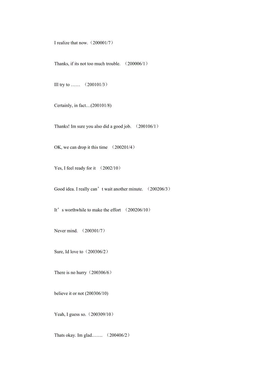 2010年12月大学英语四级听力句型汇总_第3页