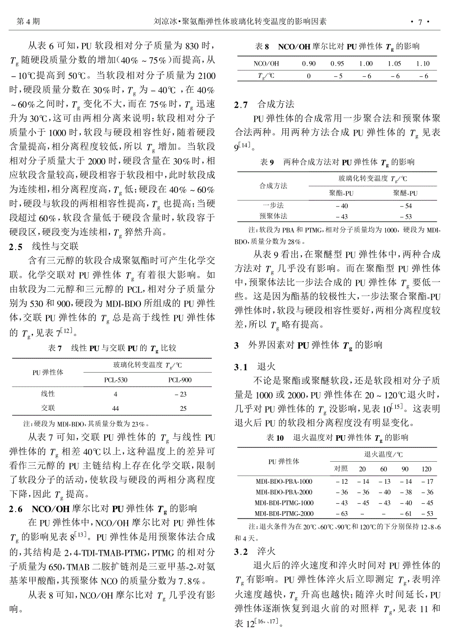 聚氨酯弹性体玻璃化转变温度的影响因素_第3页