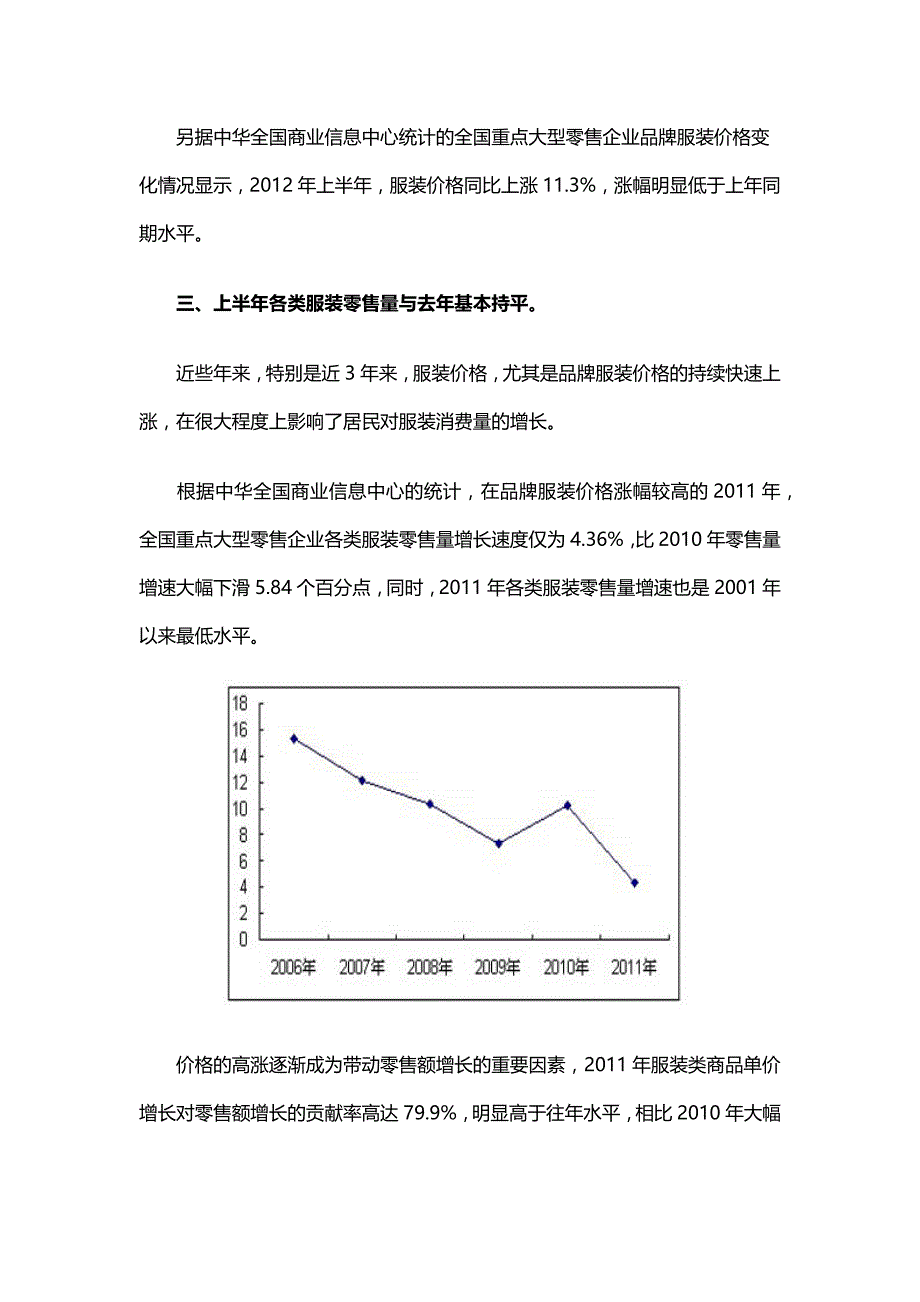 2012年上半年我国服装市场销售情况分析_第3页