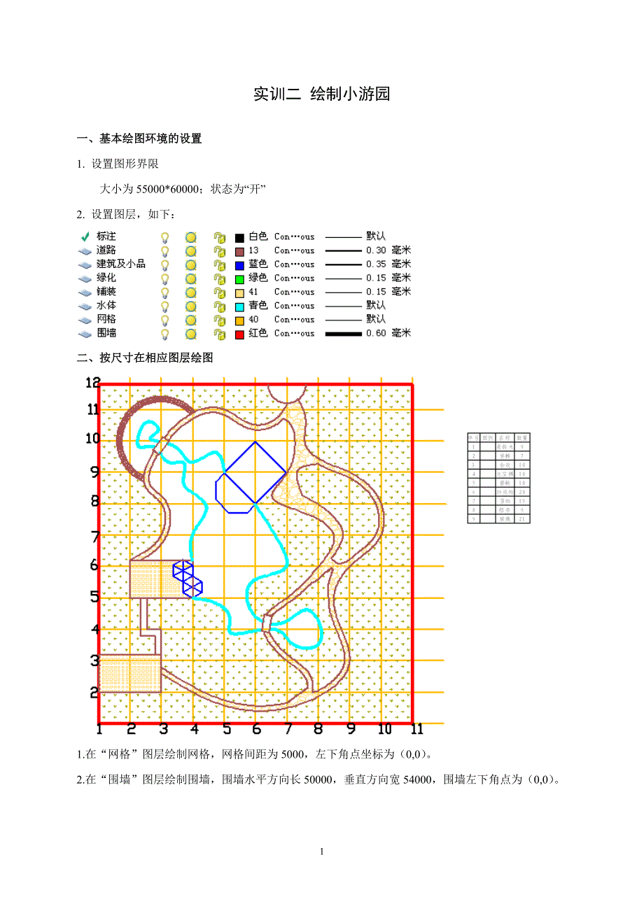 实训二绘制小游园_第1页