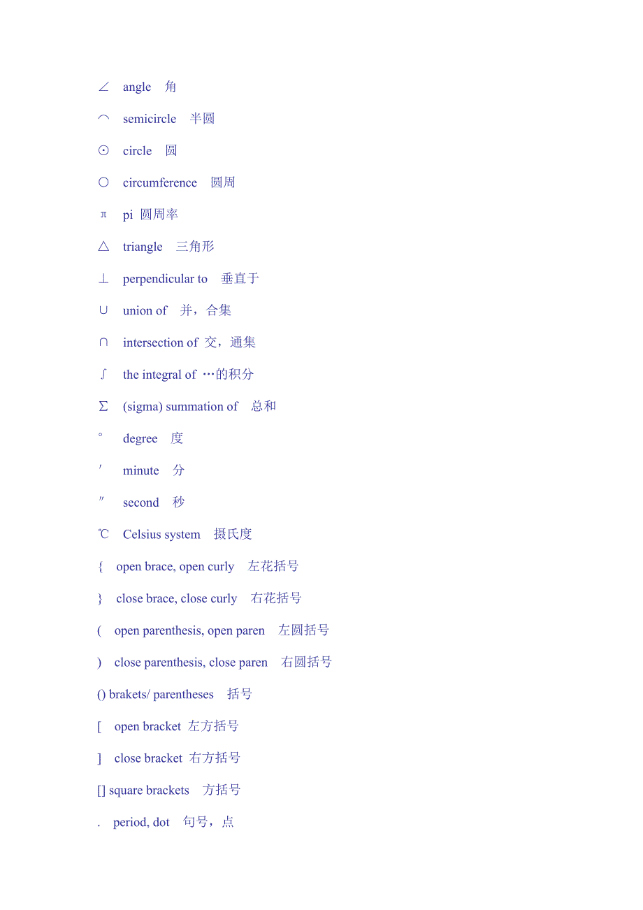 符号的英文翻译大全_第2页