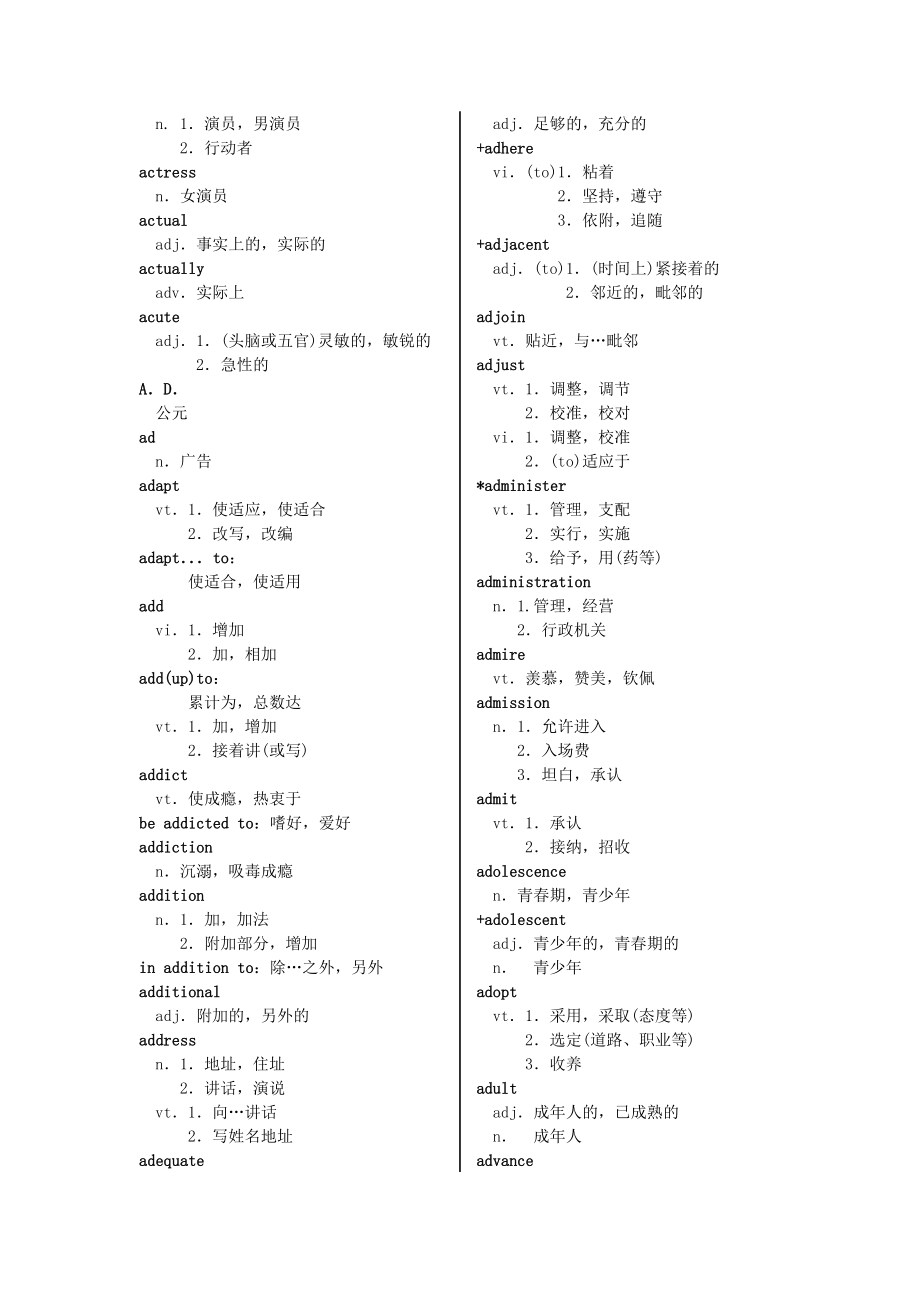 2016全国专业技术人员职称英语等级考试大纲附录：样题-词汇表-前缀后缀-缩略语_第4页