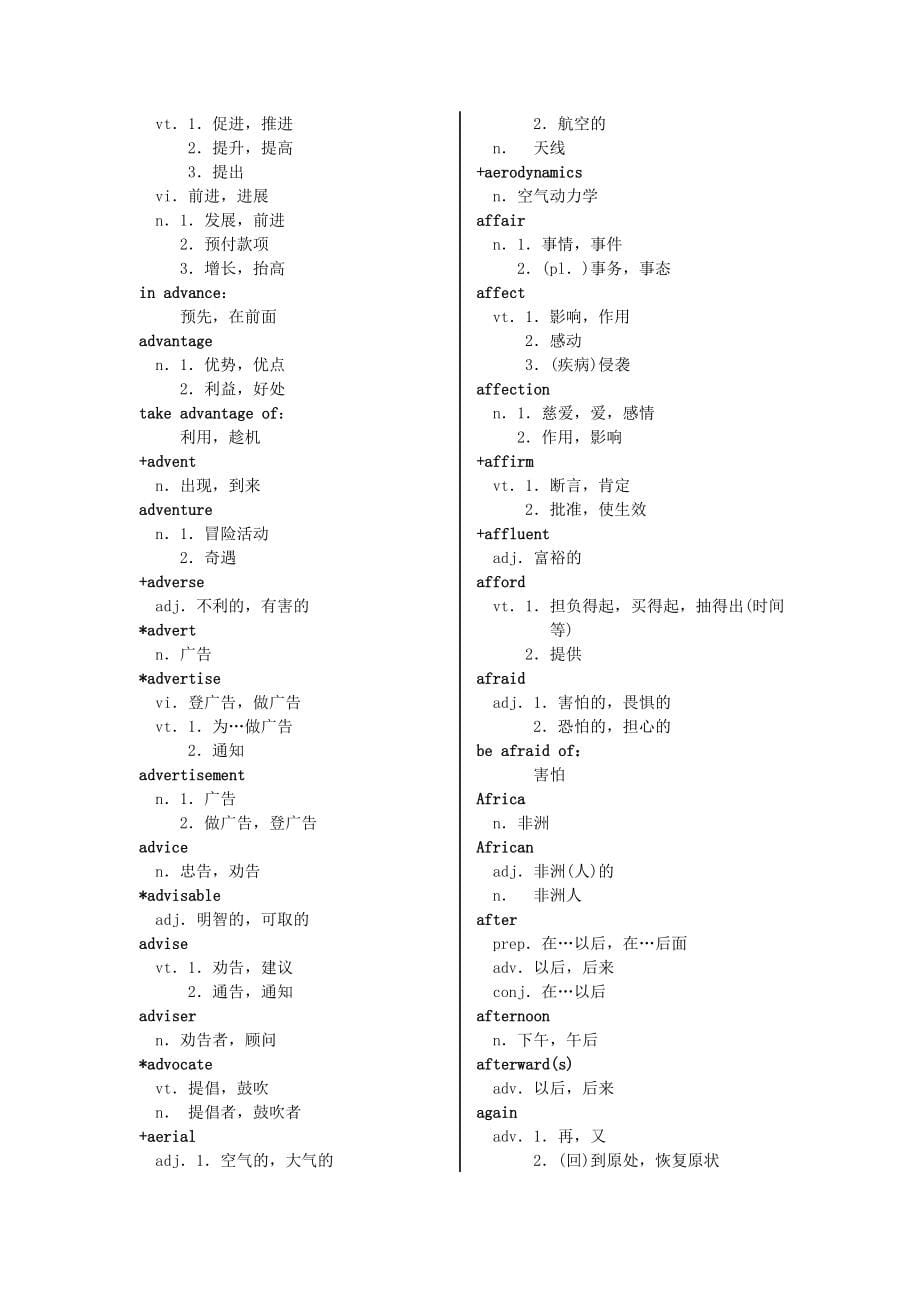 2016全国专业技术人员职称英语等级考试大纲附录：样题-词汇表-前缀后缀-缩略语_第5页