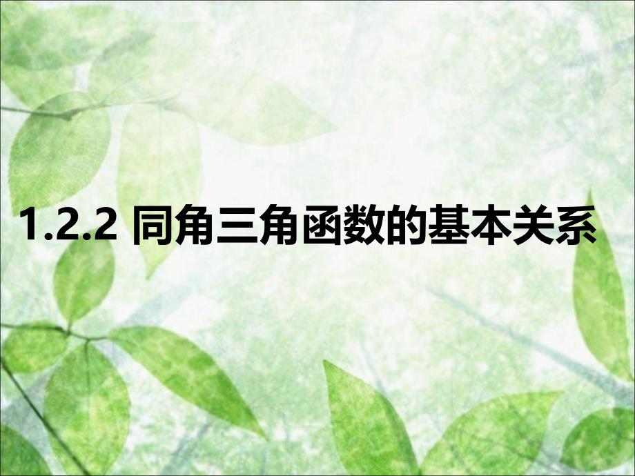 必修四1.2.2同角三角函数的基本关系_第1页