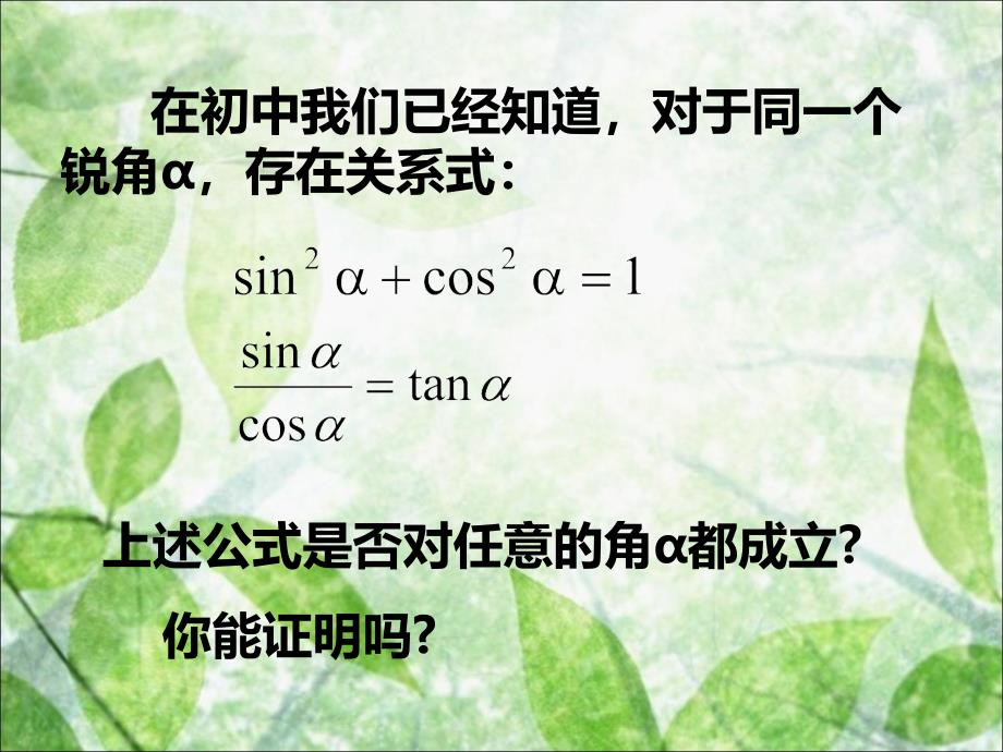 必修四1.2.2同角三角函数的基本关系_第2页