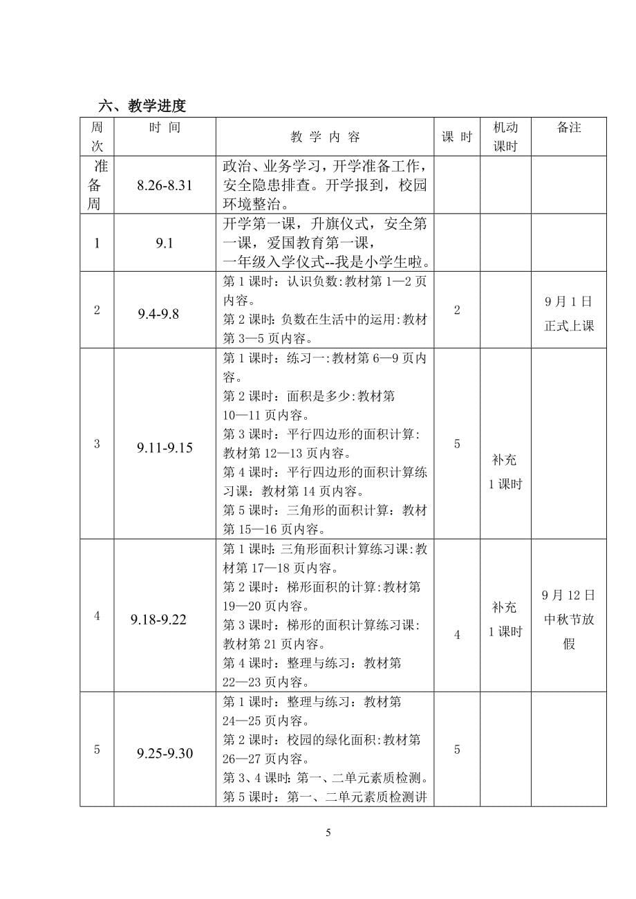 2017-2018苏教版五年级数学上册教案全册_第5页