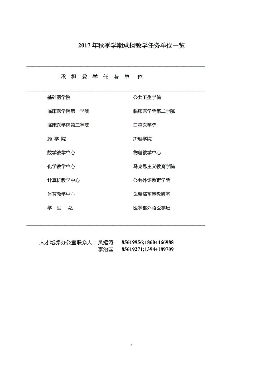 白求恩医学部2017年秋季学期教学任务20170508_第3页