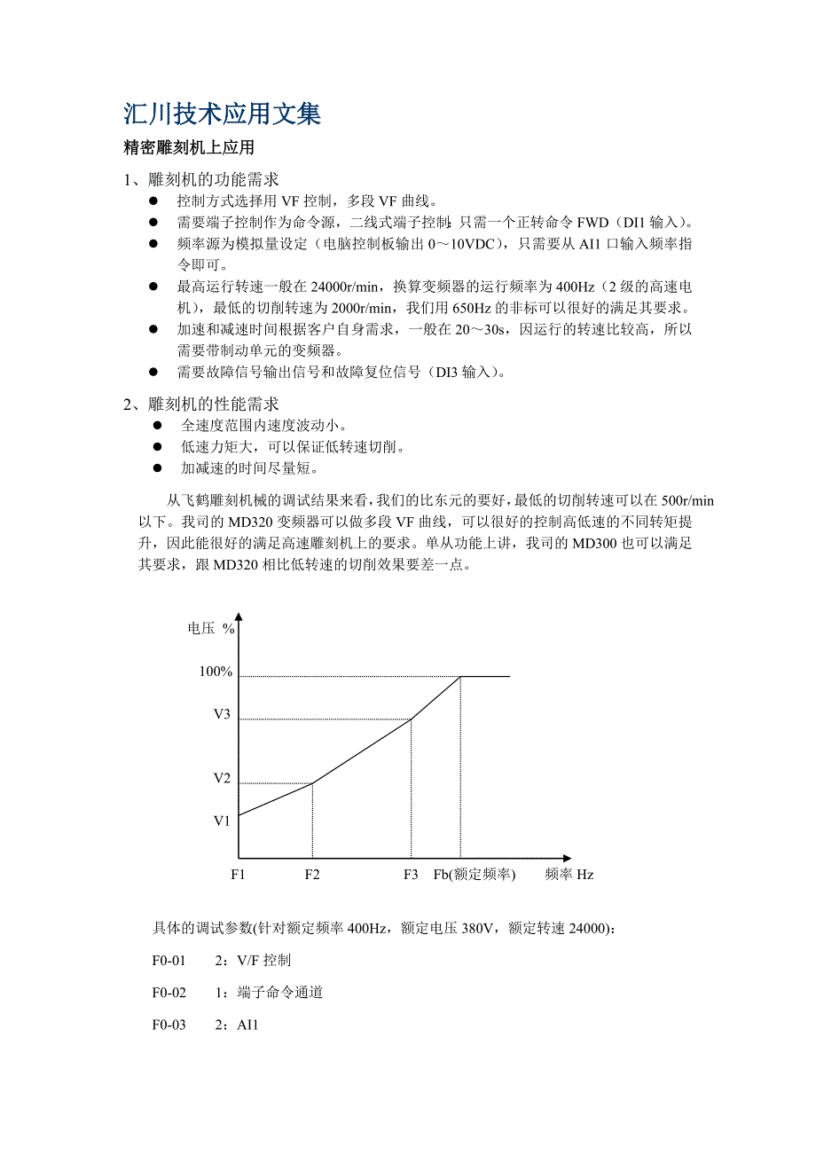 汇川变频器在精密雕刻机上的应用_第1页