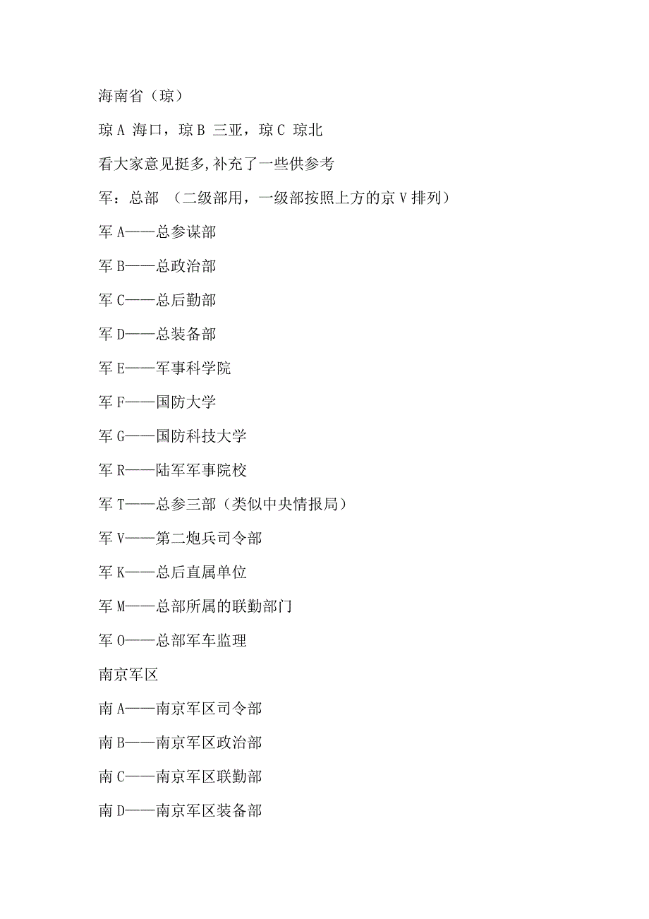 全国各个地方对应的车牌号_第4页