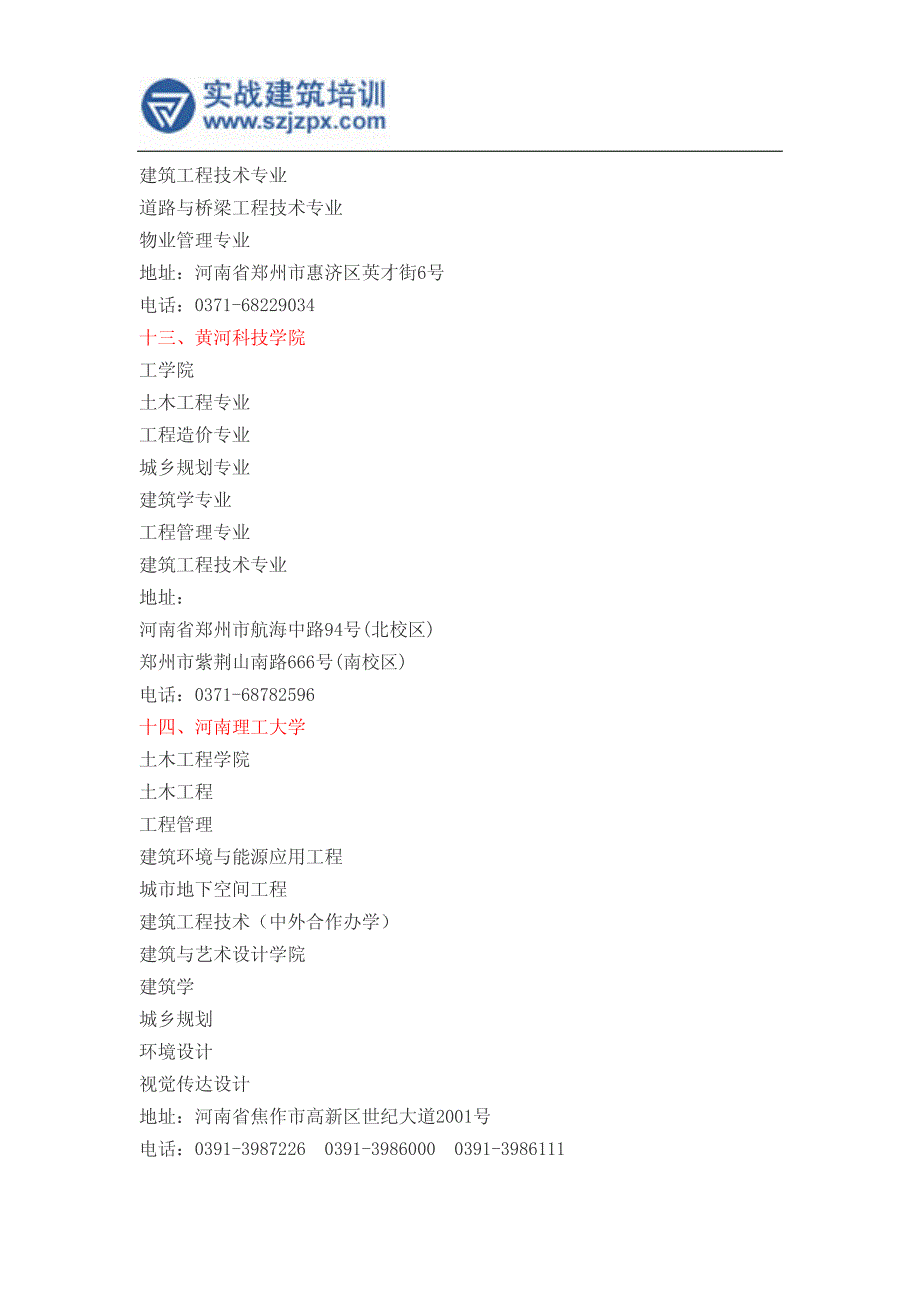 河南省22所高校建筑类专业推荐_第4页