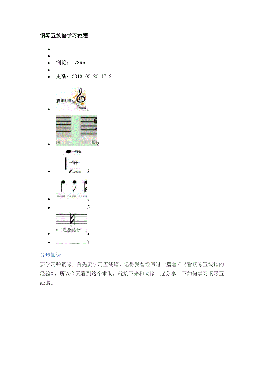 钢琴五线谱学习教程_第1页