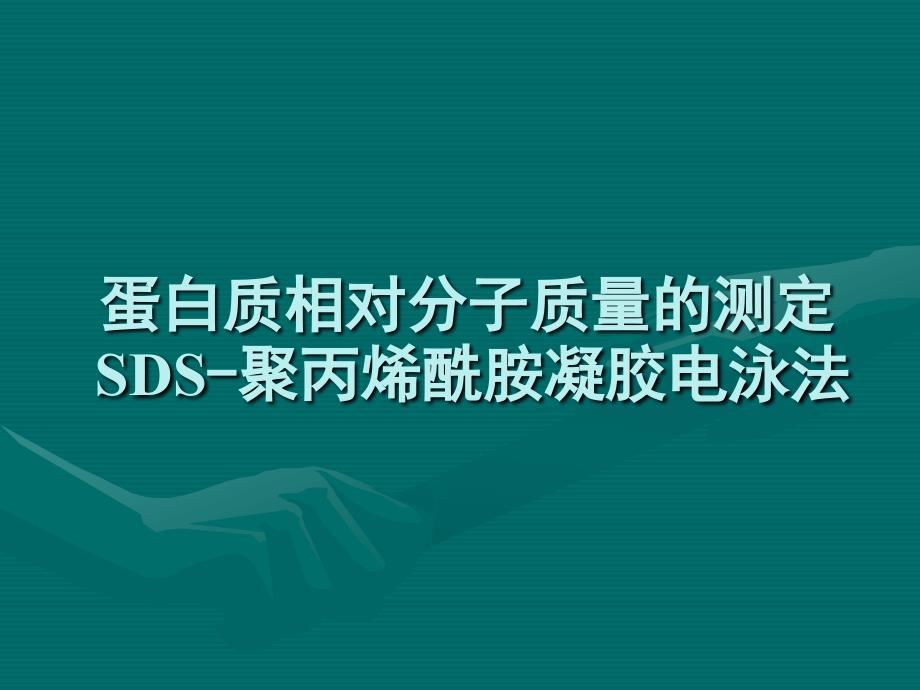 SDS-聚丙烯酰胺凝胶电泳法测定蛋白质的相对分子质量_第1页