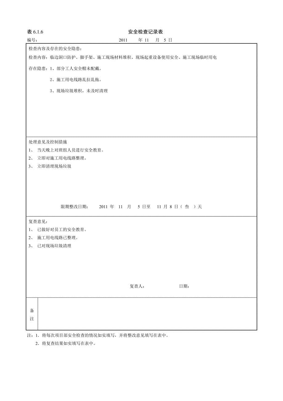 项目部安全检查记录_第5页