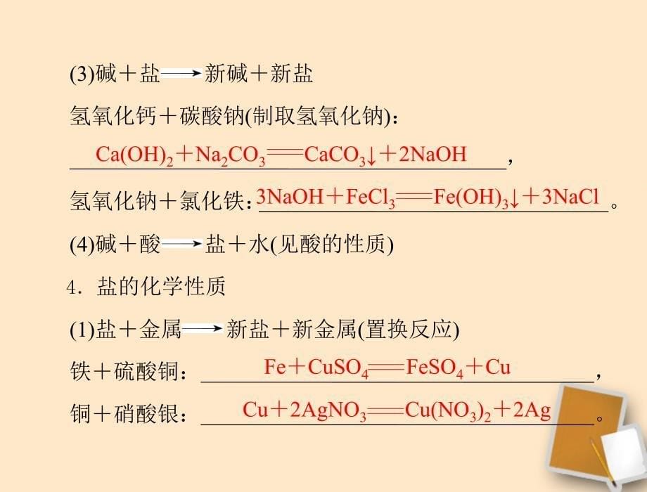 2012年中考化学复习资料 专题一 物质间的相互关系及复分解反应课件_第5页