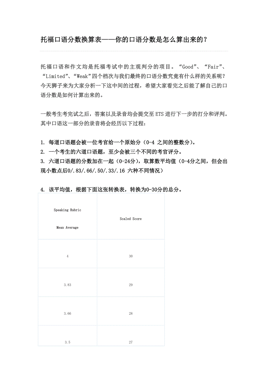 托福口语分数换算表_第1页