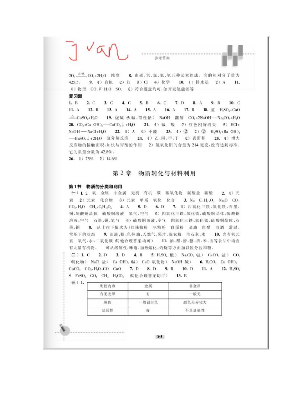浙教九上科学作业本答案_第2页