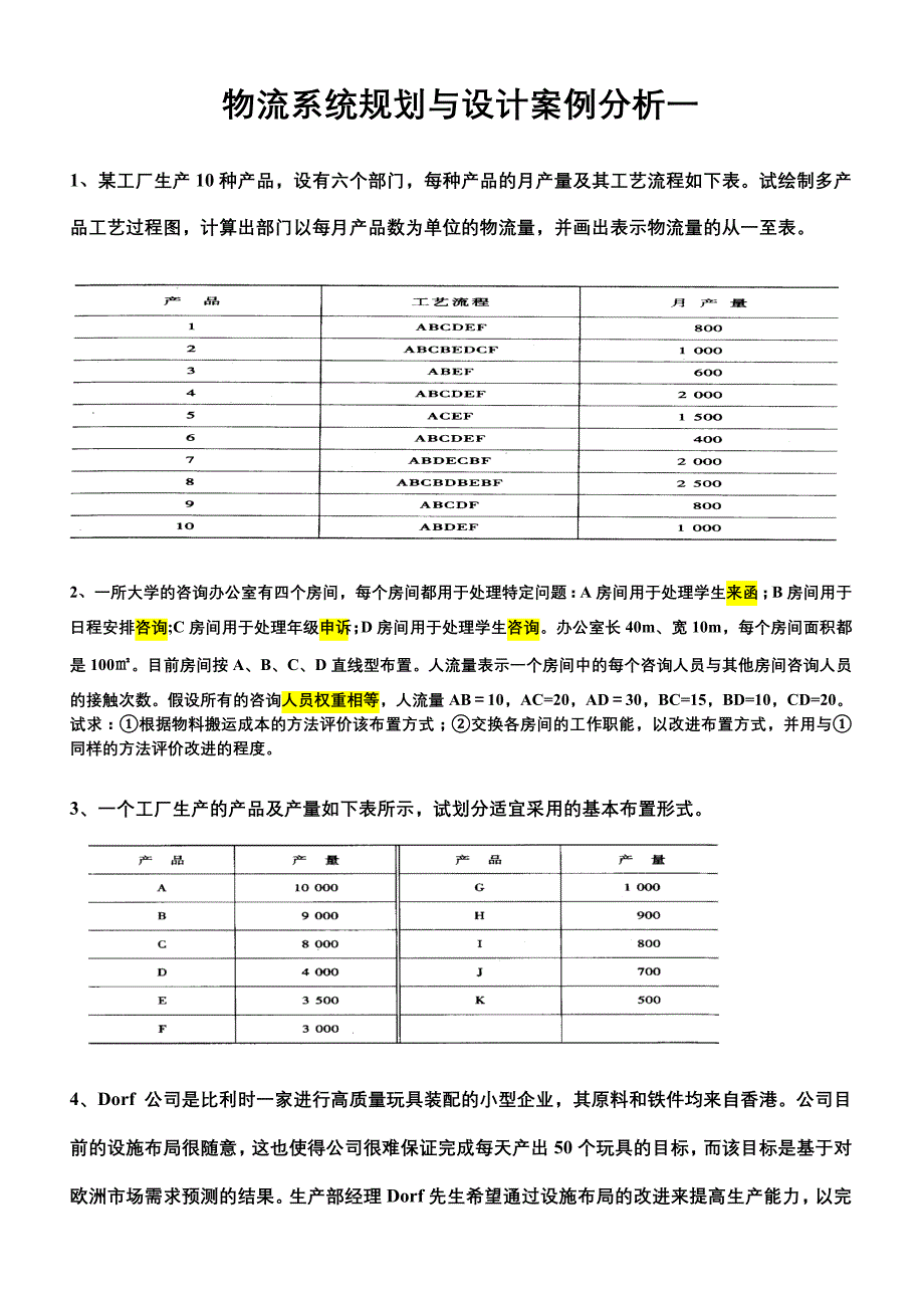 物流系统规划与设计案例分析一_第1页