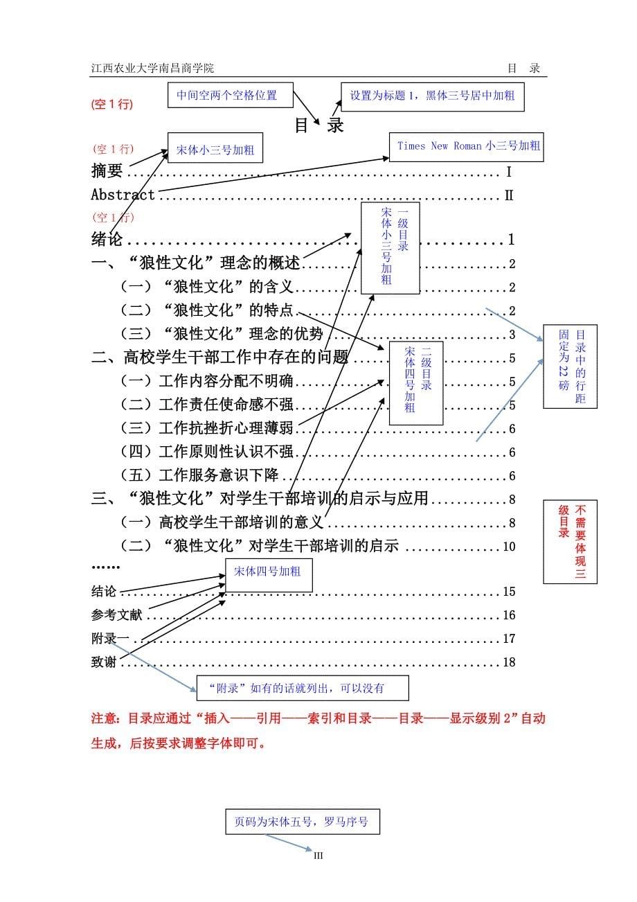 江西农业大学南昌商学院管理系本科毕业论文格式要求_第5页