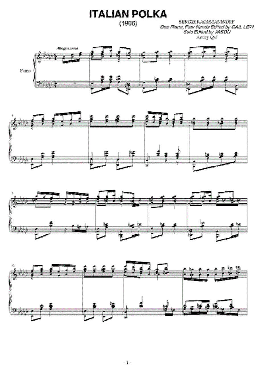 意大利原版波尔卡钢琴谱 italian polka_第1页