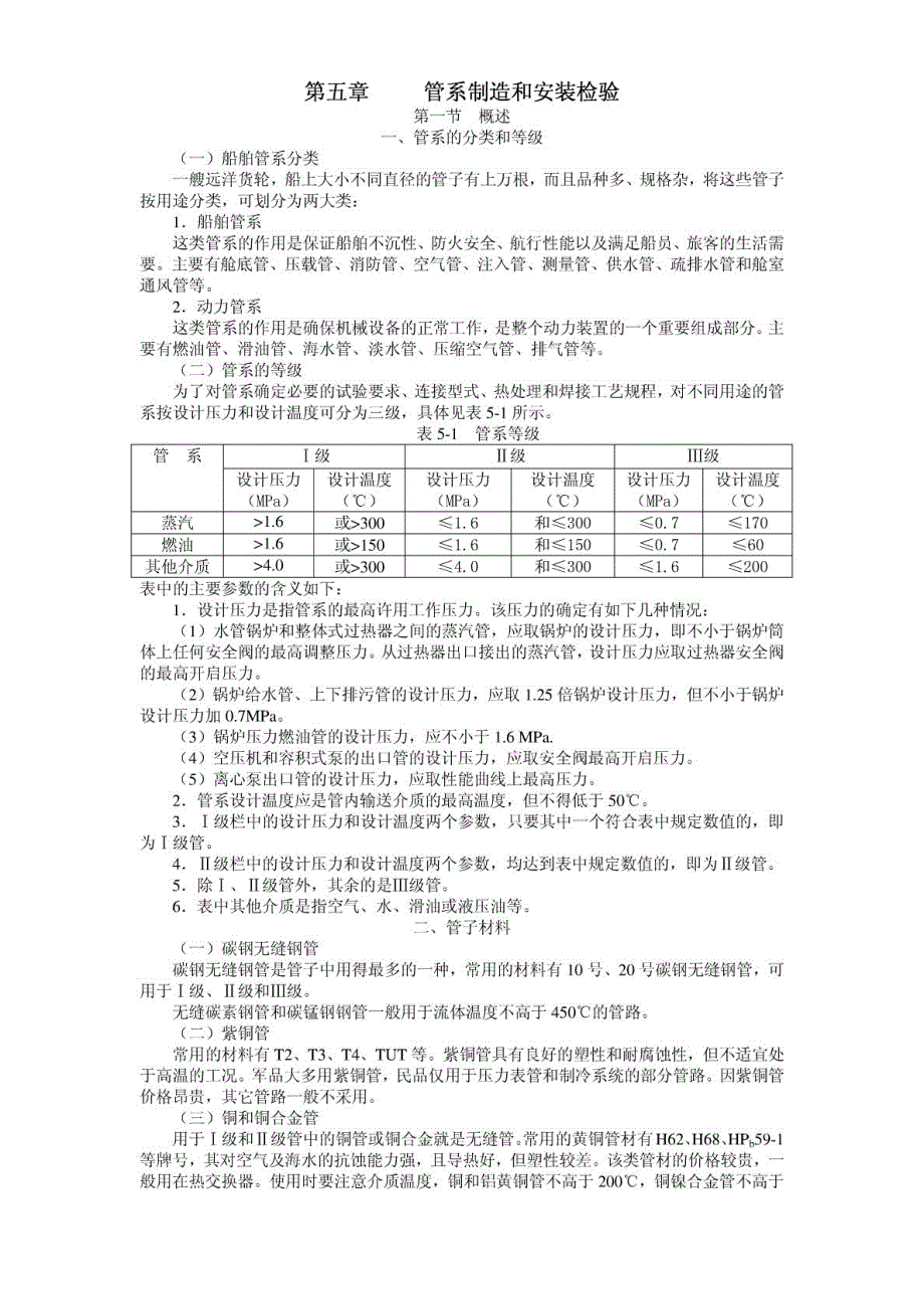 船舶建造质量检验-第五章 管系制造和安装检验_第1页