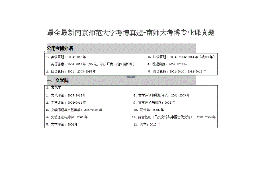 最全最新南京师范大学考博真题-南师大考博专业课真题_第1页