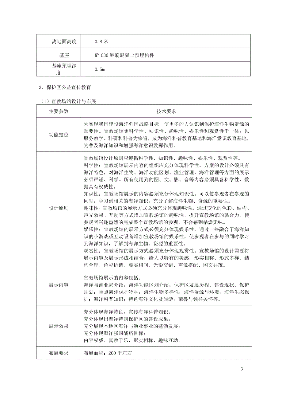 东营市东营区海洋与渔业局保护区宣传教育设施项目采购需求_第3页