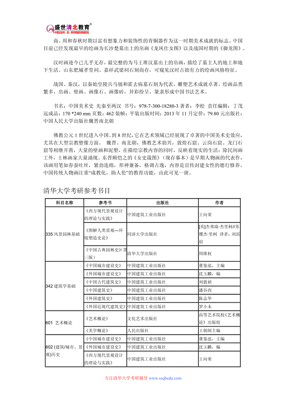 清华大学801中西方美术史考研参考书目、考研真题、复试分数线_第2页