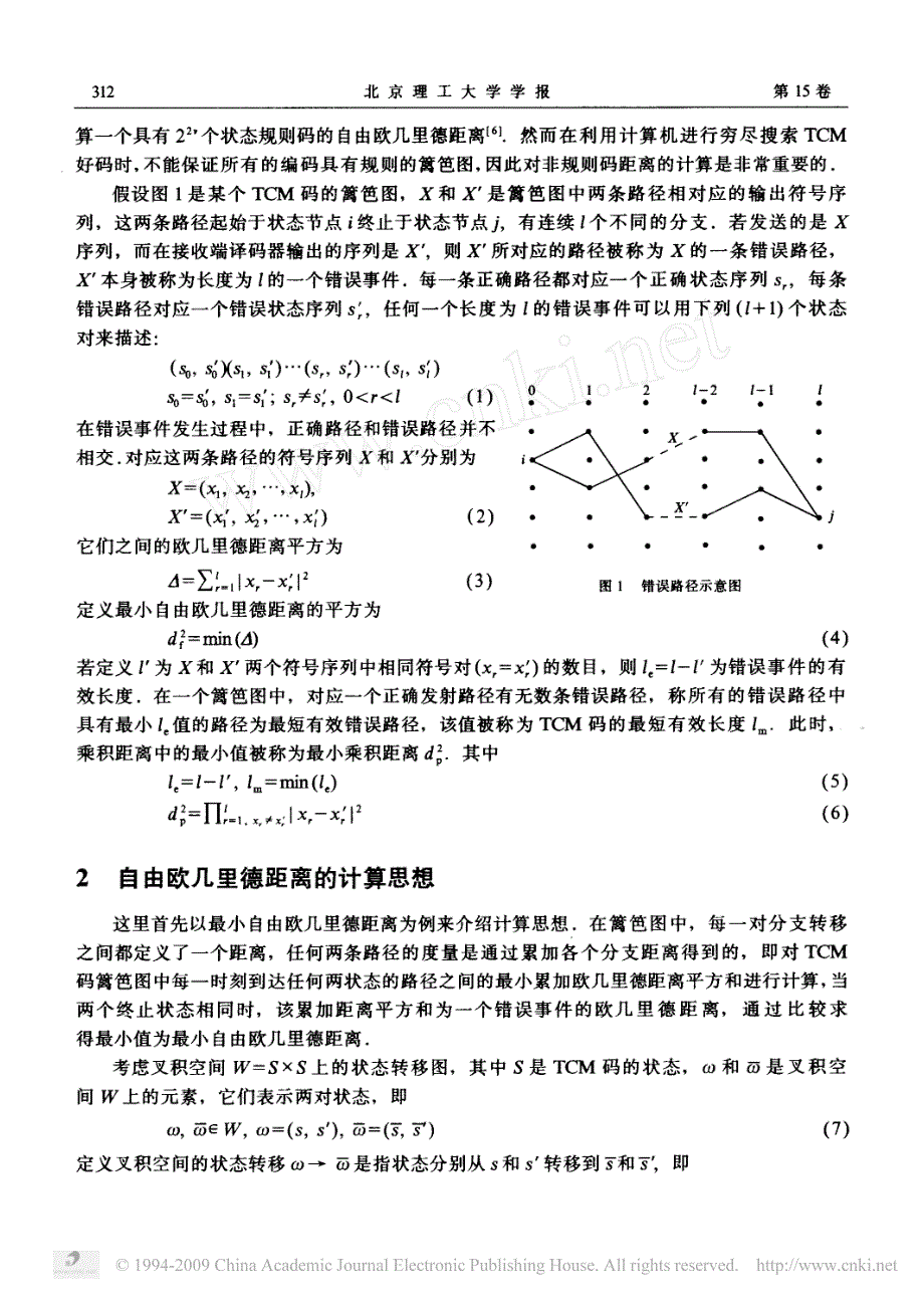 一种计算tcm码的欧几里德距离和乘积距离的方法[1]_第2页