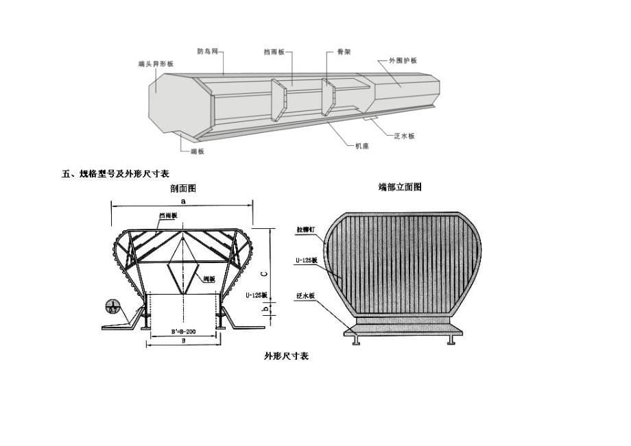 WZT型屋顶自然通风器性能参数及安装尺寸_第5页