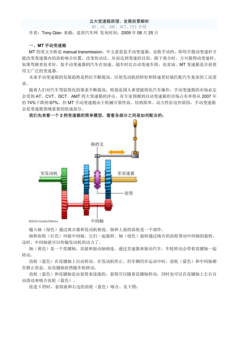 五大变速箱原理_第1页