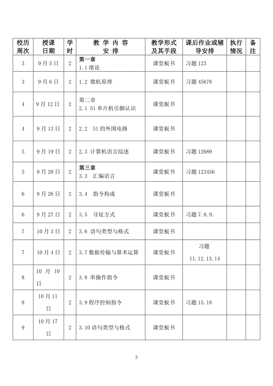 微机原理授课计划_第4页