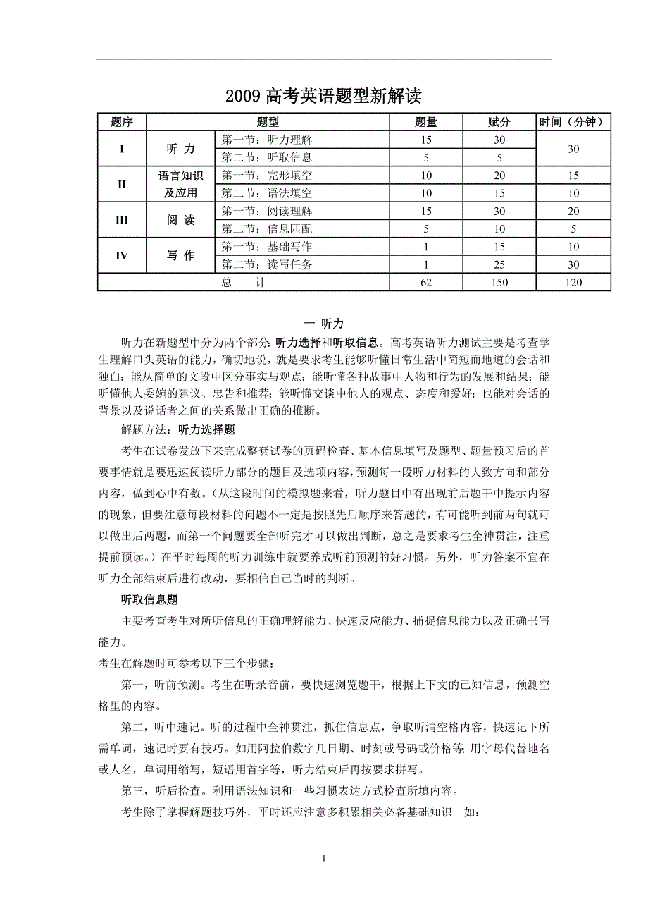 2009高考英语题型新解读_第1页